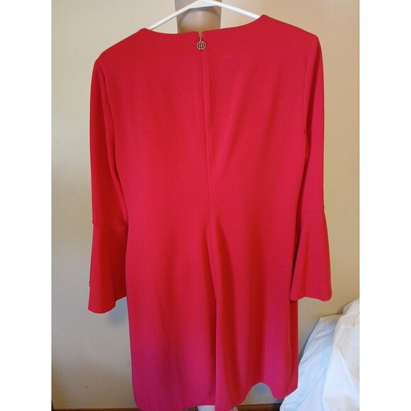 Tommy Hifiger Raspberry Womens Scuba Crepe Bell Sleeve Dress Size 14 NWT ($109) - Picture 7 of 16
